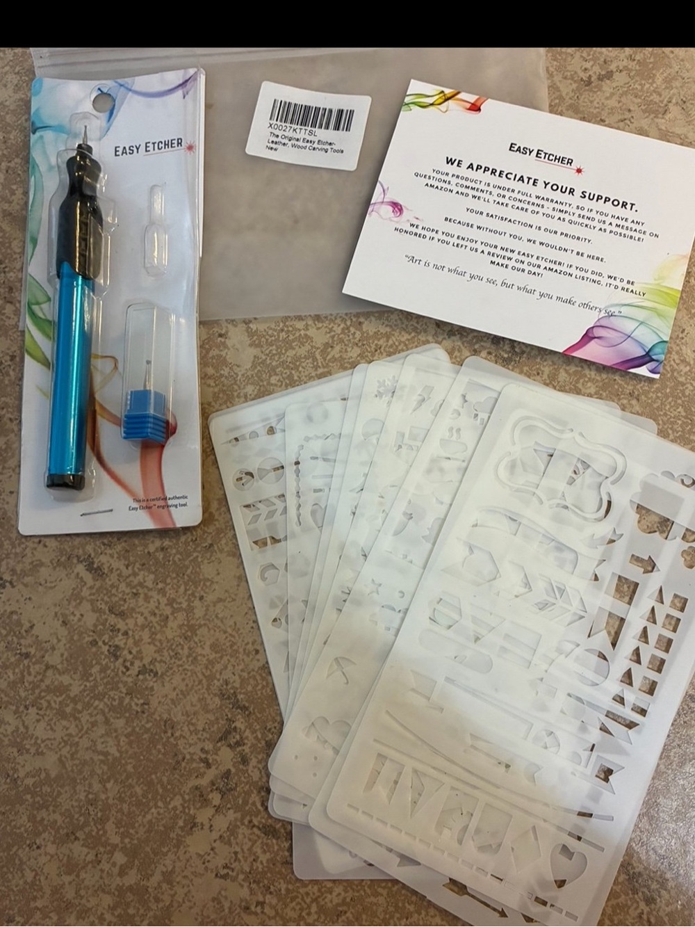 New! “Easy Etcher” w/ plastic journaling stencils for DIY crafts / scrapbooking